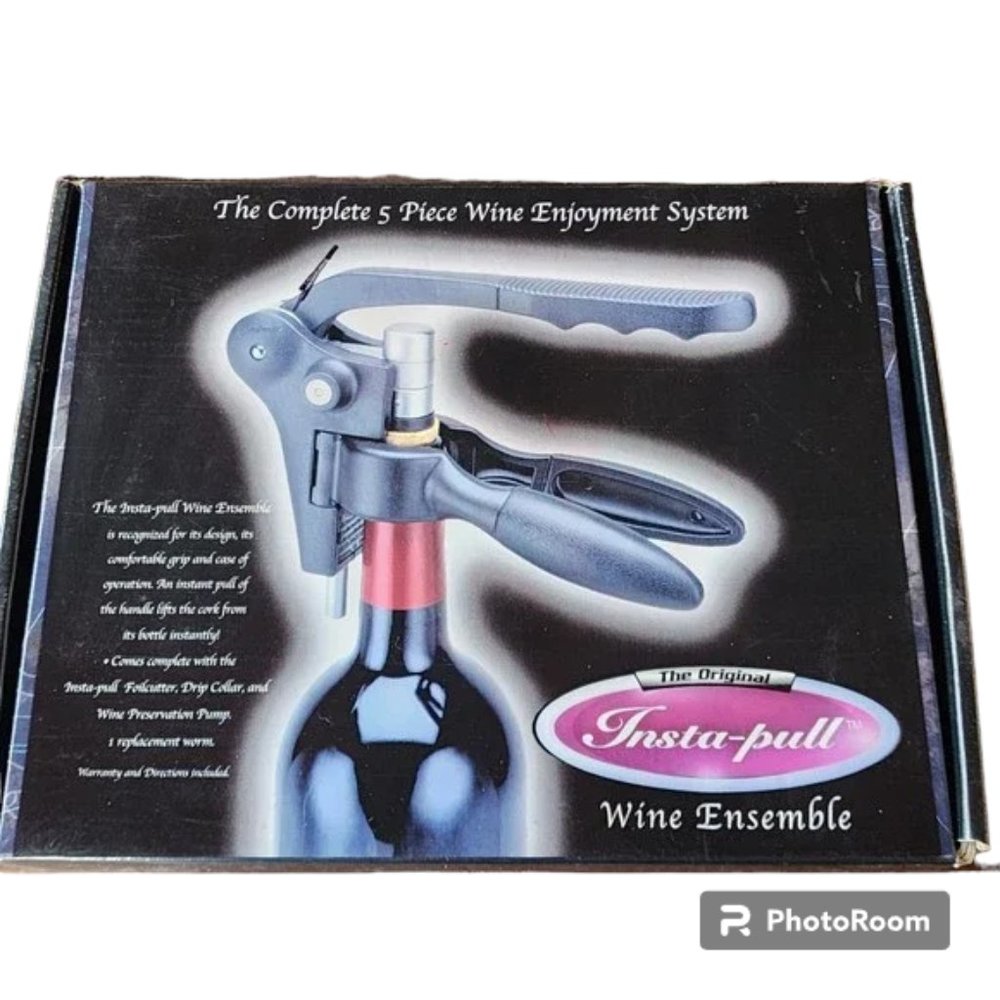 Insta-pull Wine Opener Ensemble Vintage Box Included Rabbit Style No Flaws